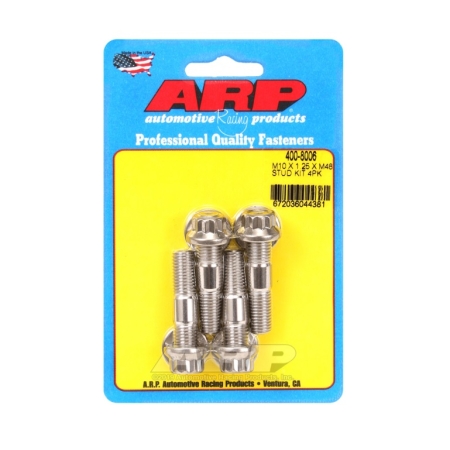 ARP M10 x 1.25 x 48mm Broached 4 Piece Stud Kit