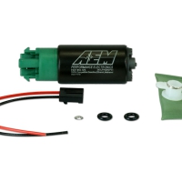 AEM 340lph E85-Compatible High Flow In-Tank Fuel Pump (65mm with hooks, Offset Inlet) | 50-1215