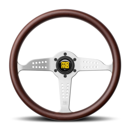 Momo Grand Prix Steering Wheel 350 mm – Mahogany Wood/Brshd Spokes