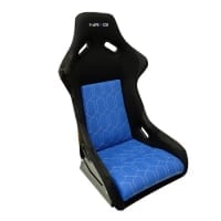 NRG FRP-300 Large Black Bucket Seat w/ Blue Geometric stitching pattern