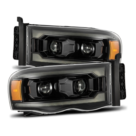 AlphaRex 02-05 Dodge Ram PRO-Series Halogen Projector Headlights Alpha-Black