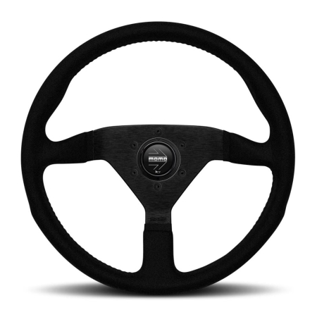 Momo Montecarlo Alcantara Steering Wheel 320 mm – Black/Black Stitch/Black Spokes