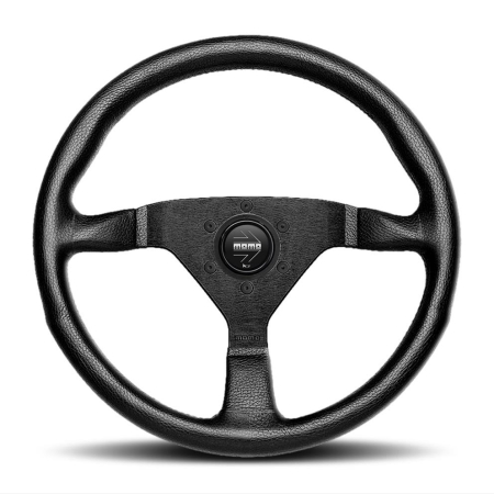 Momo Montecarlo Steering Wheel 350 mm – Black Leather/Black Stitch/Black Spokes