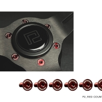 P2M SUPERFLY TITANIUM STEERING WHEEL COUNTER SUNK BOLT SET : RED