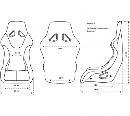 NRG FRP Bucket Seat ULTRA Edition – Medium (Grey Alcantara)