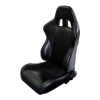 NRG PVC leather Sport Seats Black w/ Black Trim (Pair)