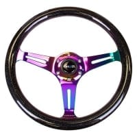 NRG Black Sparkled Wood Grain Wheel, 350mm, 3 spoke center in Neochrome