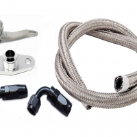 Torque Solution -10AN Turbo Oil Return Line Kit: Subaru EJ All Years w/ Garrett GT/GTX, BW EFR